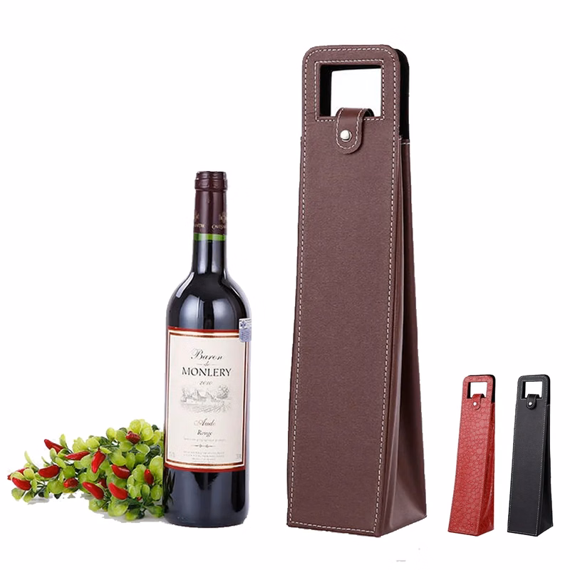 PU Leather Wine Bags