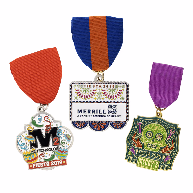 Custom Die Struck Fiesta Medals 1.5"