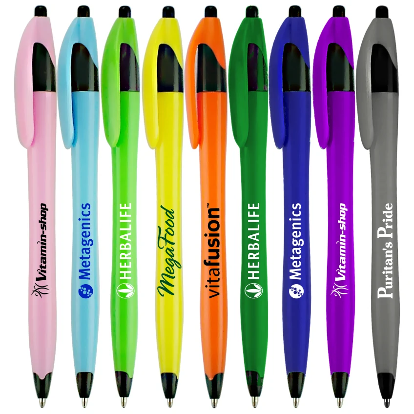 Union Printed "Elegant" Tropical Clicker Pen with Black Trim 1