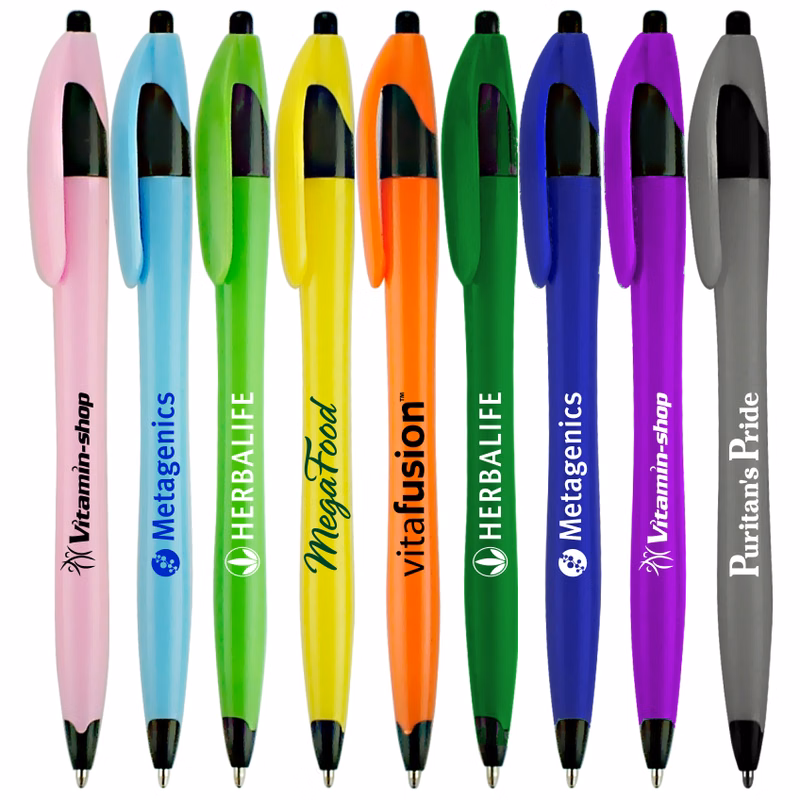 Union Printed "Elegant" Tropical Clicker Pen with Black Trim