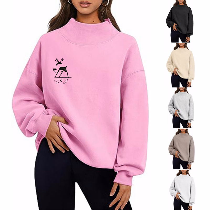 Womens Oversized Sweatshirts Turtleneck Pullover Long Sleeve