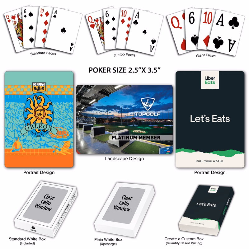 Full Color Custom Back Poker Size Playing Cards