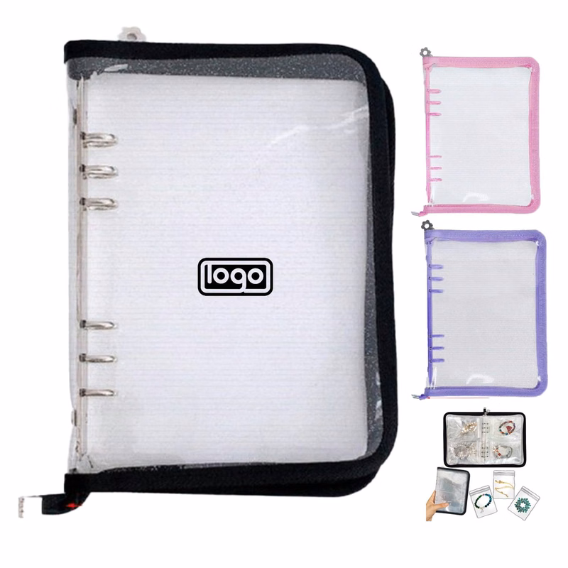 48 Grid Dust-Proof PVC Jewelry Organizer Bag w/ Zipper