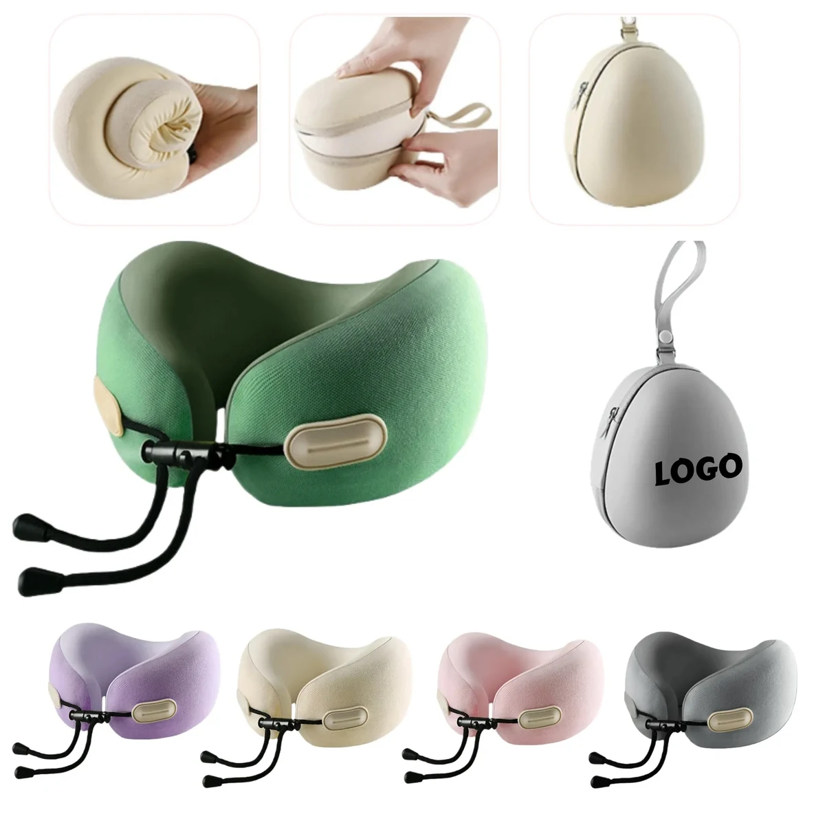 Memory Foam Neck Pillow Travel Collapsible 1