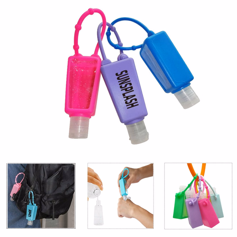 1oz Hand Sanitizer Silicone Holder with Bottle