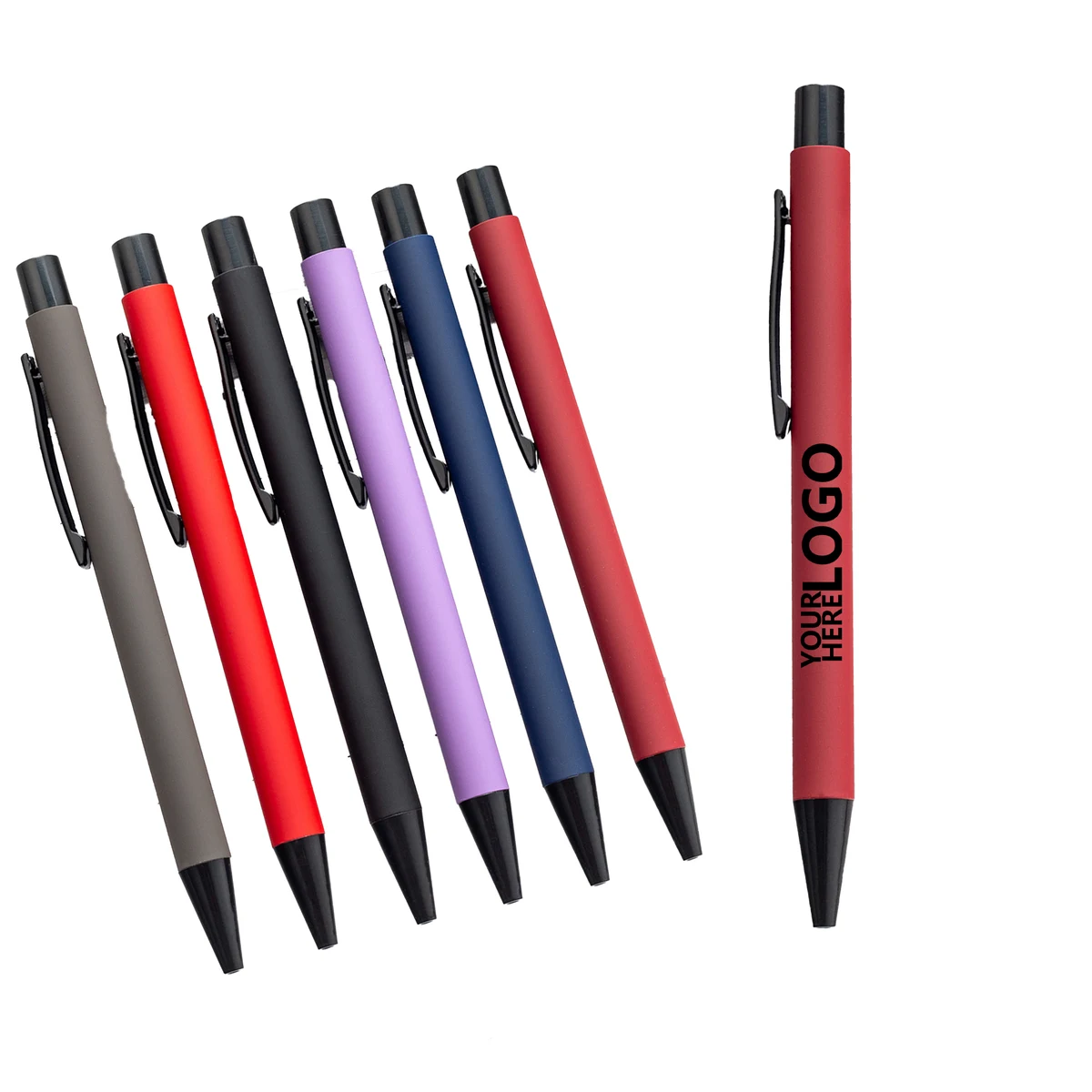 Spray-coated Aluminum Barrel Retractable Ballpoint Pen 1