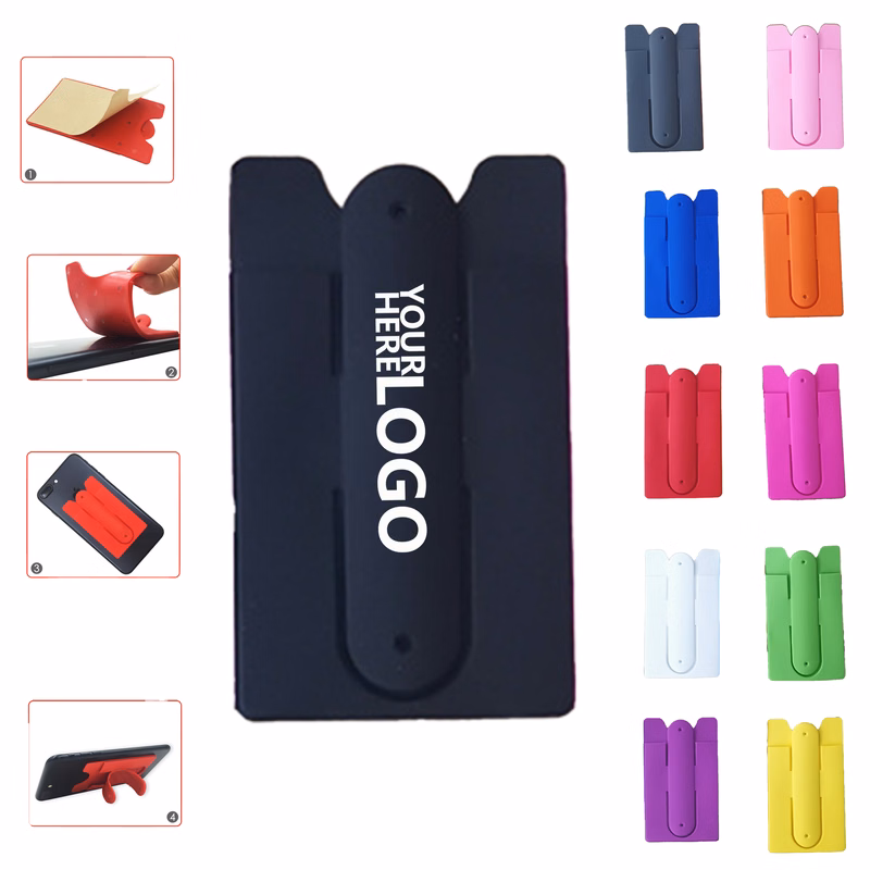 Silicone U-Type Phone Card Holder with Stand