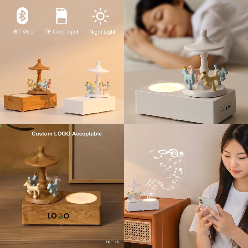 Automatic Rotation Portable Carousel Wireless Speaker