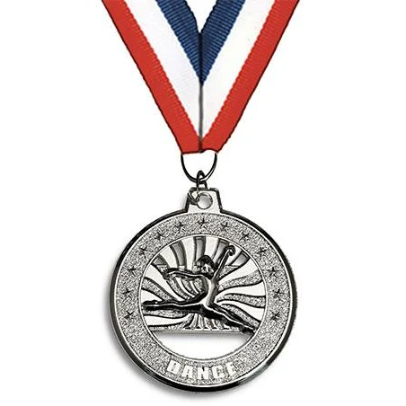 Medallion: 2" Circle Cut Out Dance Silver w 1