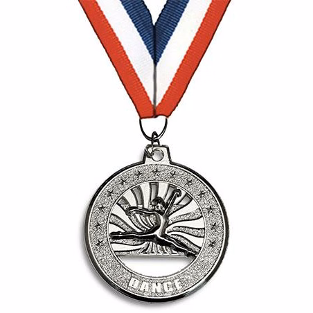 Medallion: 2" Circle Cut Out Dance Silver w