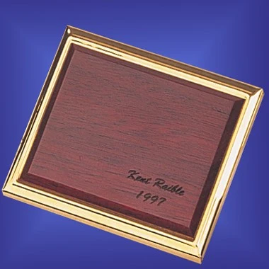G/P BRASS-ROSEWOOD 2 SIDES COMPACT MIRROR & MAGNIFIER 1