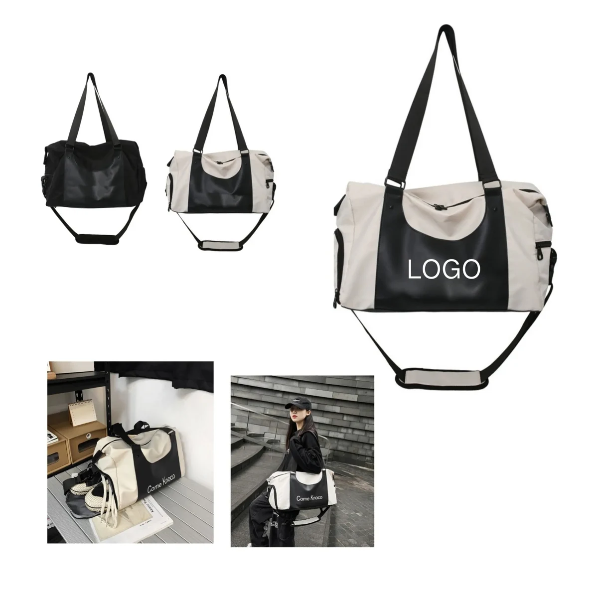Large Capacity Storage Bag With Dry and Wet Separation, custom duffel bag with logo imprint 1