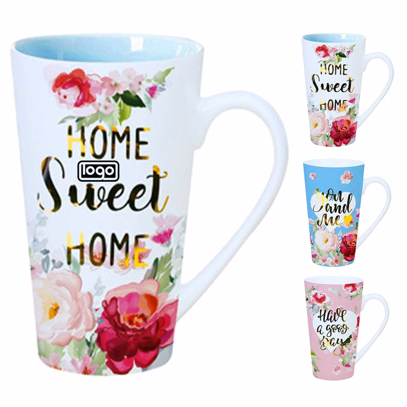 10oz Floral Ceramic Mug w/ Handle