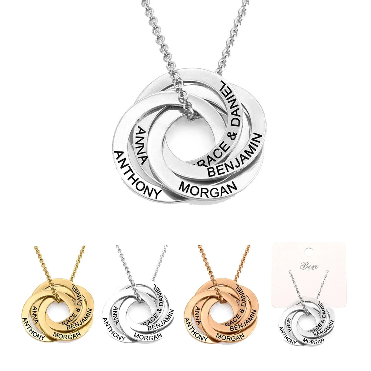 Personalized Russian Ring Engraved Name Necklace 1
