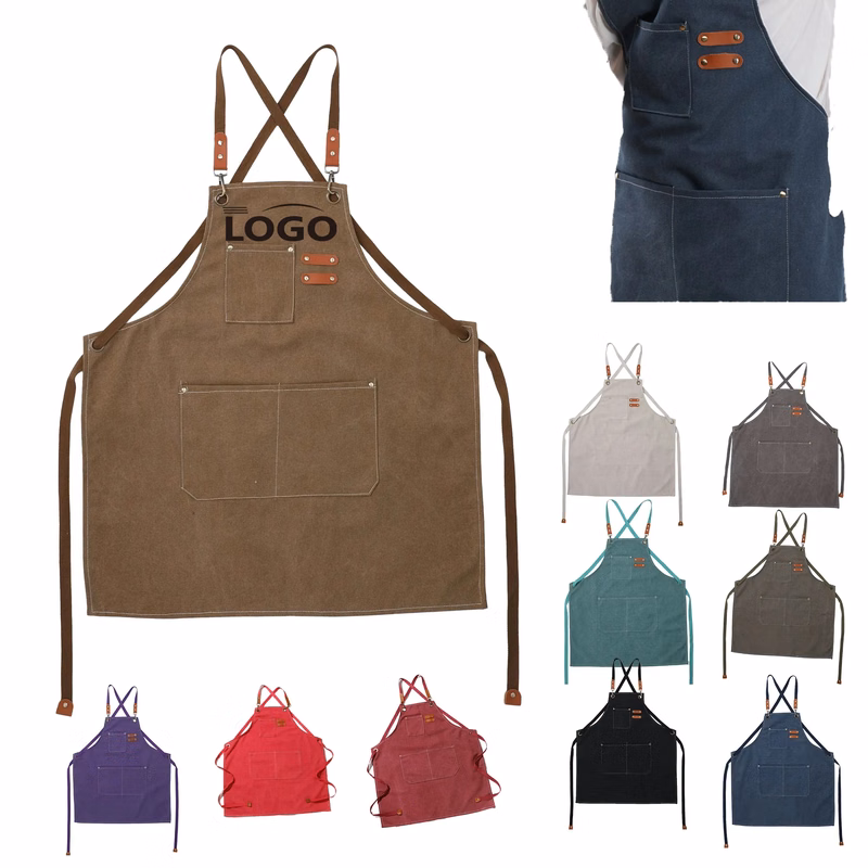 Durable Canvas Apron with Adjustable Straps and Pockets