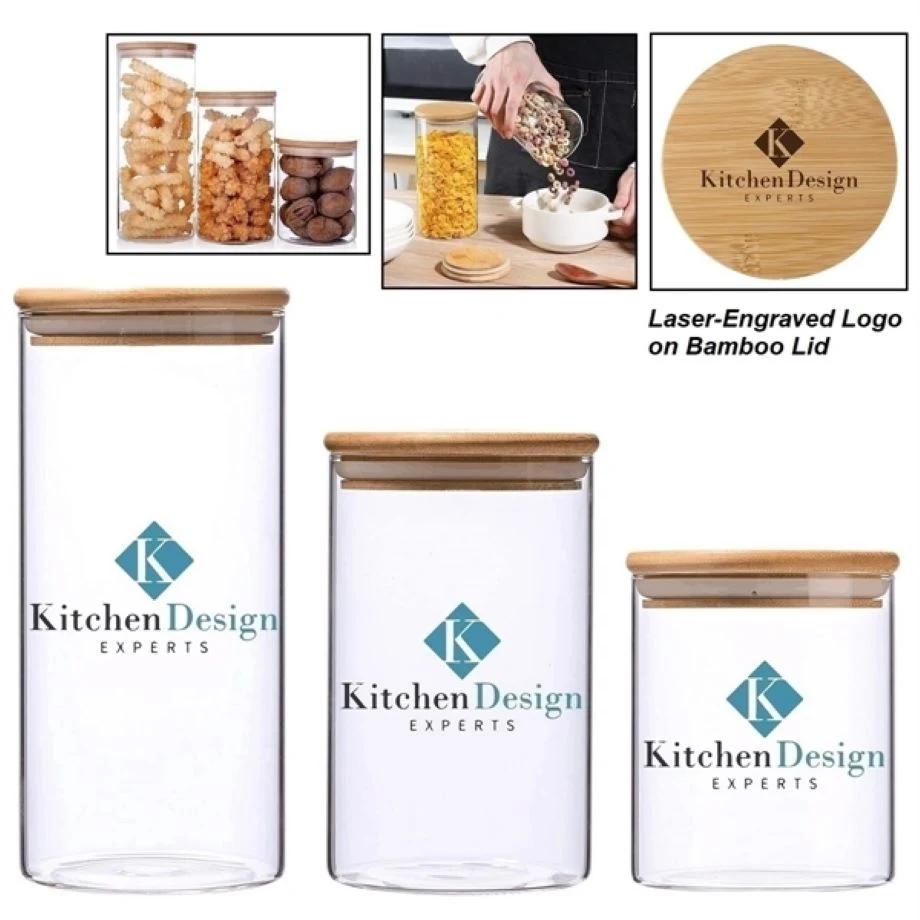 Glass Food Storage Jars Containers with Bamboo Lid 1