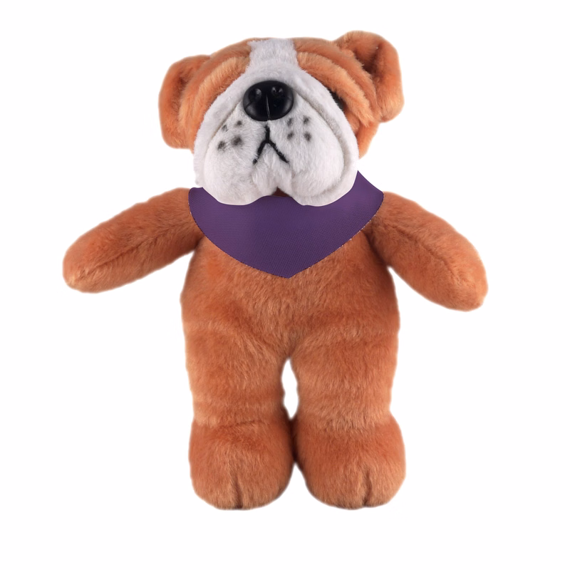 Soft Plush Stuffed Bulldog with Bandana