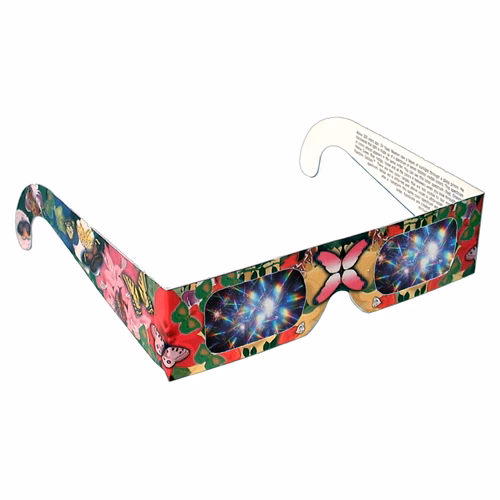 Rainbow Diffraction Glasses - Butterflies and Flowers - Stock Imprint