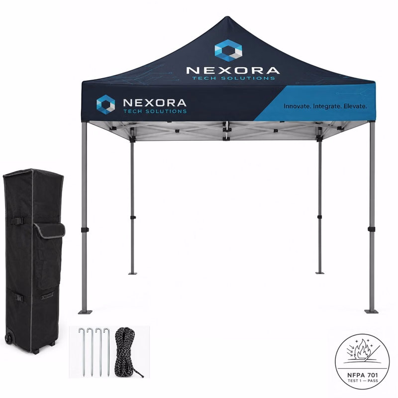 10' Steel Tent Kit, Includes Steel Frame, Sublimated Canopy, Case, Grass Stake Kit