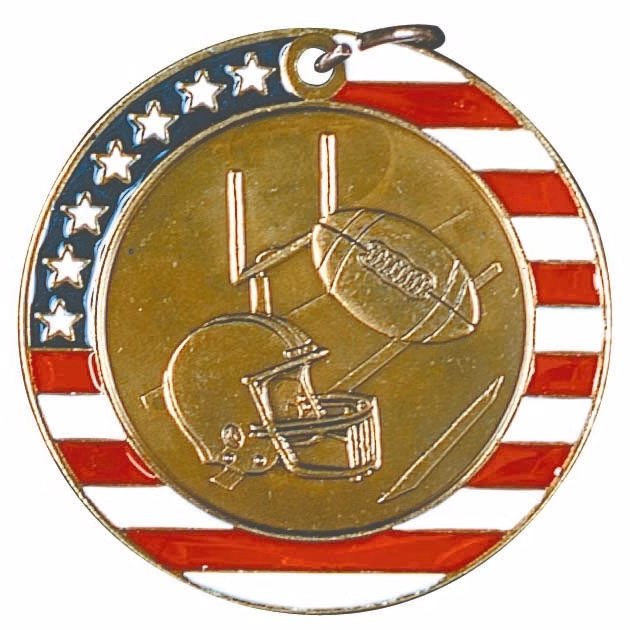 Football Stars & Stripes Medal, 2"