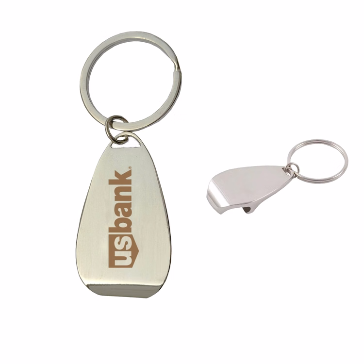 Chrome Bottle Opener with Key Ring
