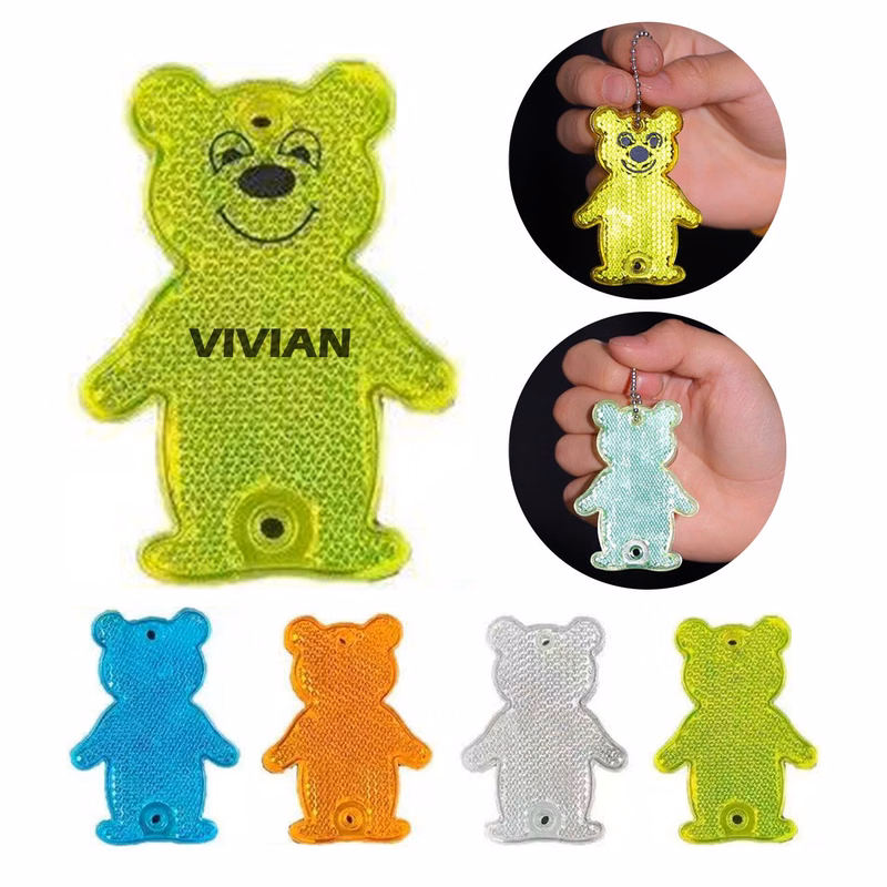 Acrylic Reflective Tiny Bear Keychain