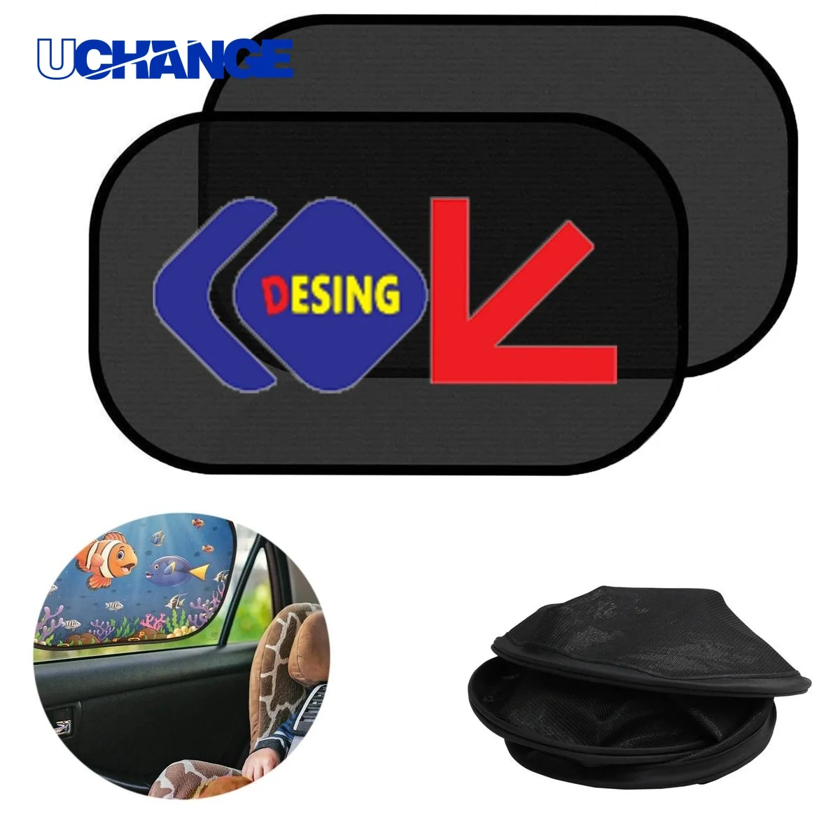 Pair Of Black Mesh Car Side Sunshade 1