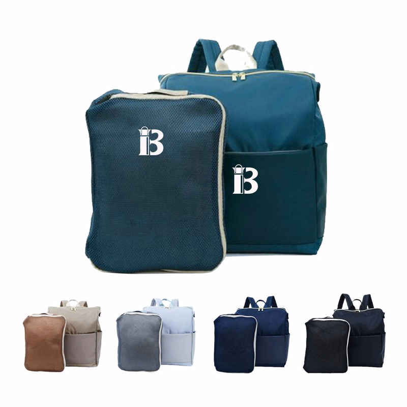 PU Solid Color Large Capacity Travel Student Backpack