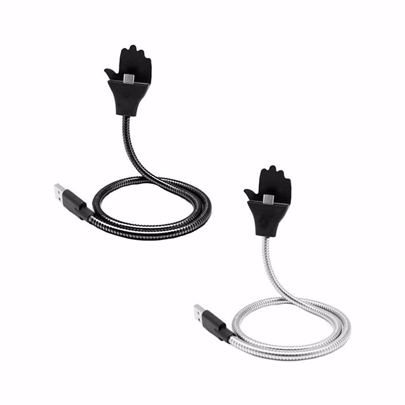 Adjustable Metal Phone Charging Cable with Holder