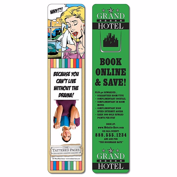 Plastic Bookmark - 1.75x8 Laminated w/Page Holder - 30 pt.