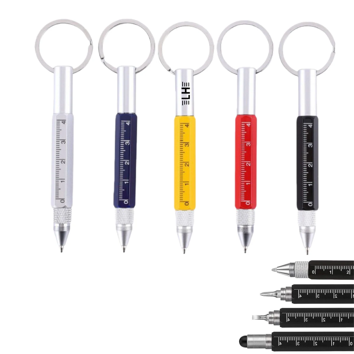 6 in 1 Keychain Tool Pen with Stylus Screwdriver Carabiner 1