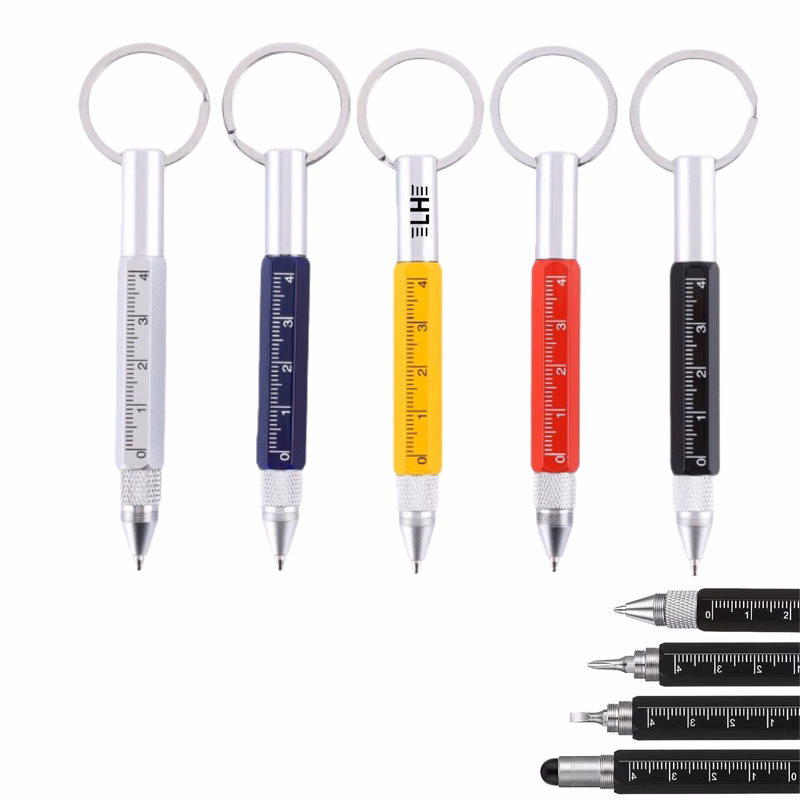 6 in 1 Keychain Tool Pen with Stylus Screwdriver Carabiner