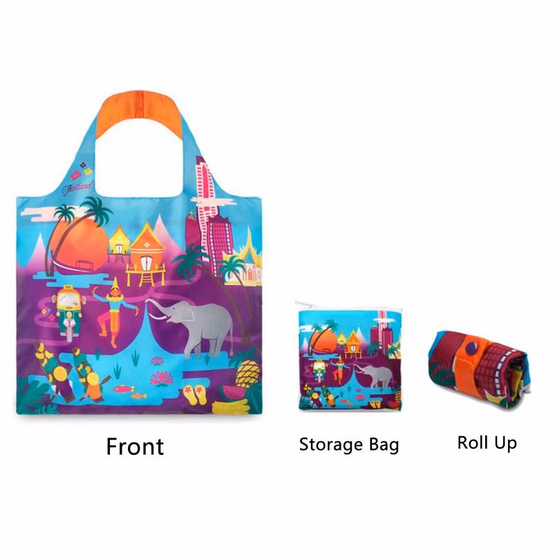 Custom Reusable portable polyester Beach Folding Tote Bag