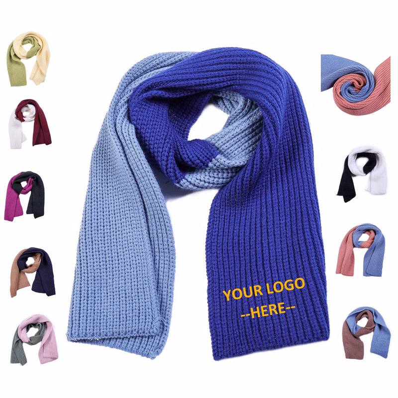 Two Tone Ribbed Scarf