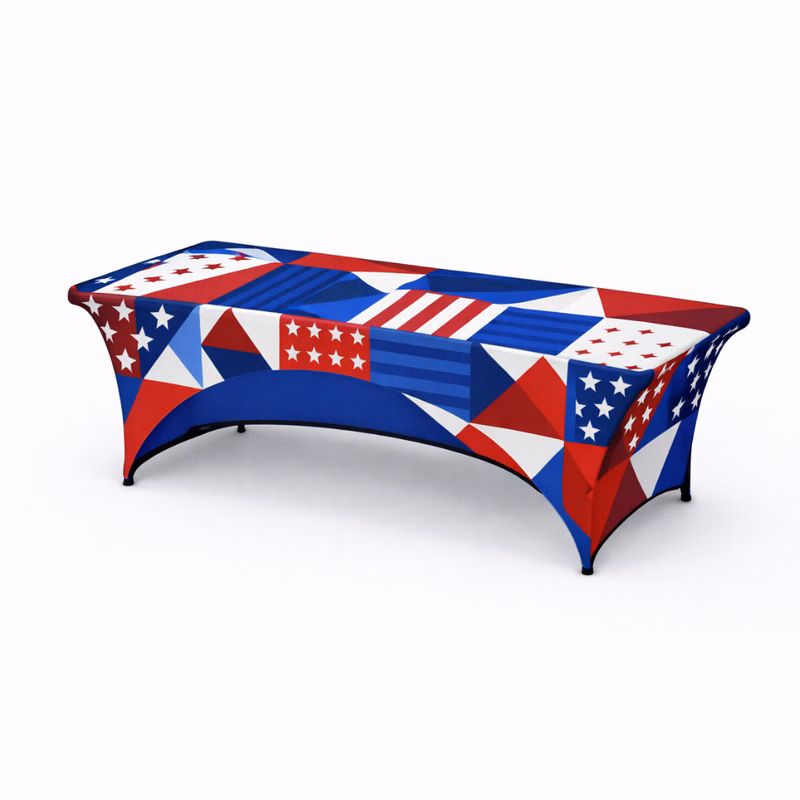 4ft Stretch Fitted Table Cover Open Back