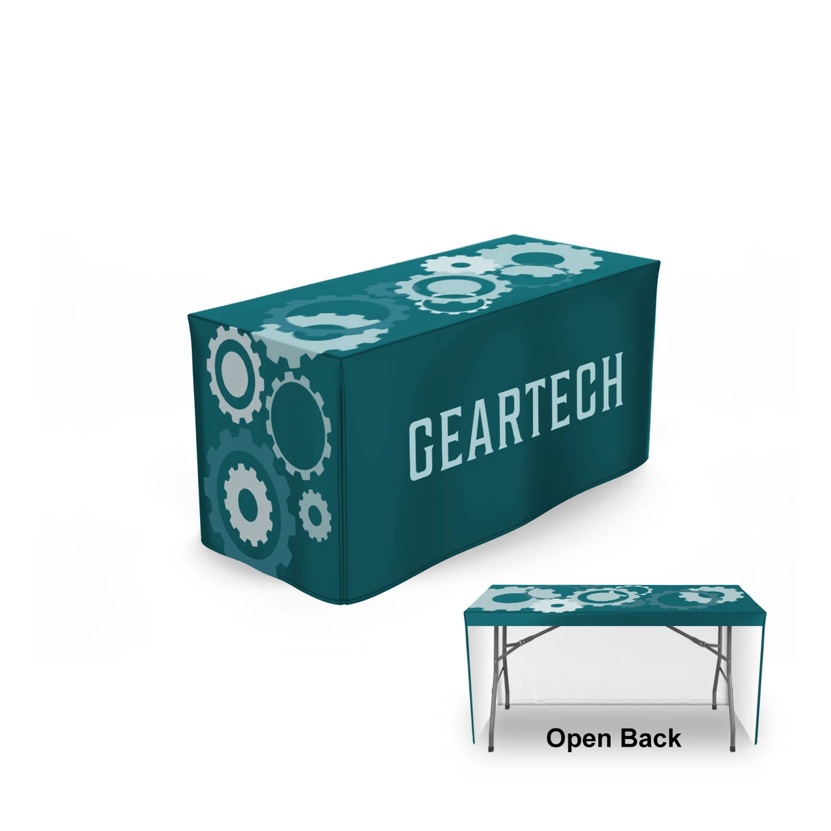 4' Fitted Table Cover (3-Sided, Closed Corners) 1