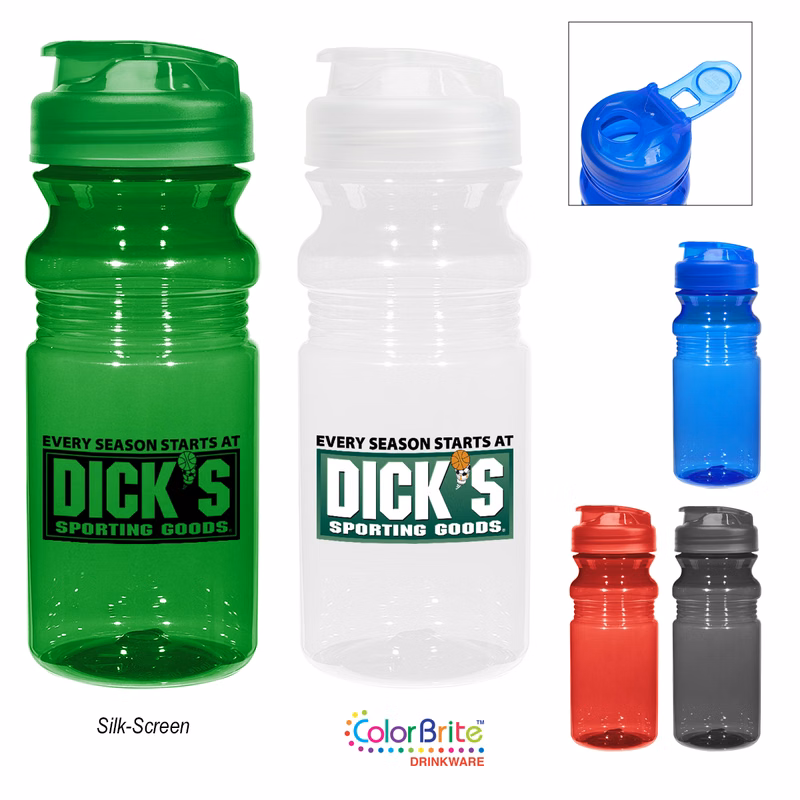 20 Oz. Poly-Clear™ Fitness Bottle With Super Sipper Lid