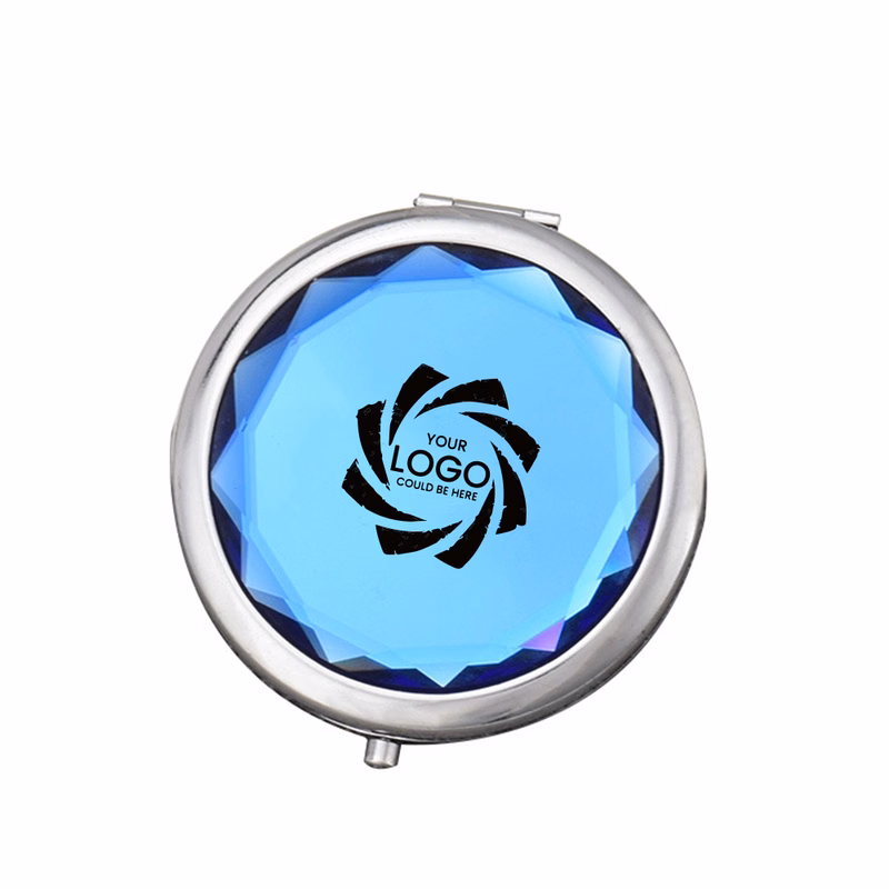 Crystal makeup pocket mirror