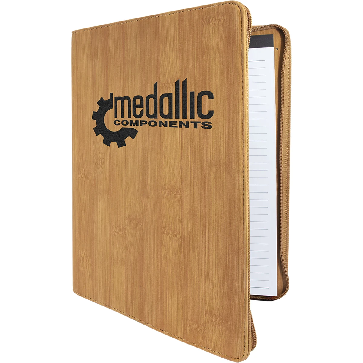 9" x 12" Leatherette Bamboo Portfolio with Zipper 1
