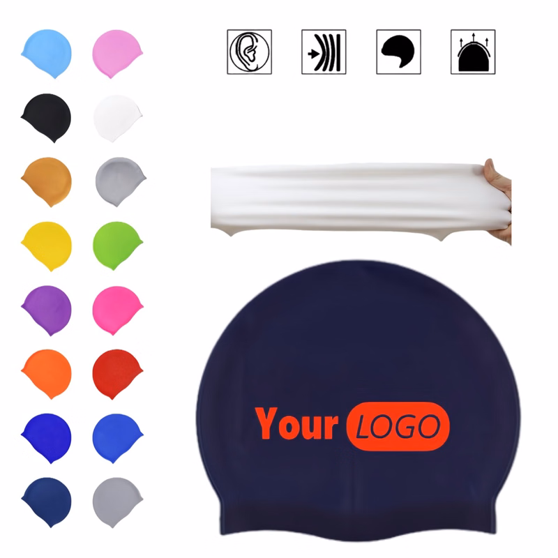 Solid Color Waterproof Silicone Swim Cap