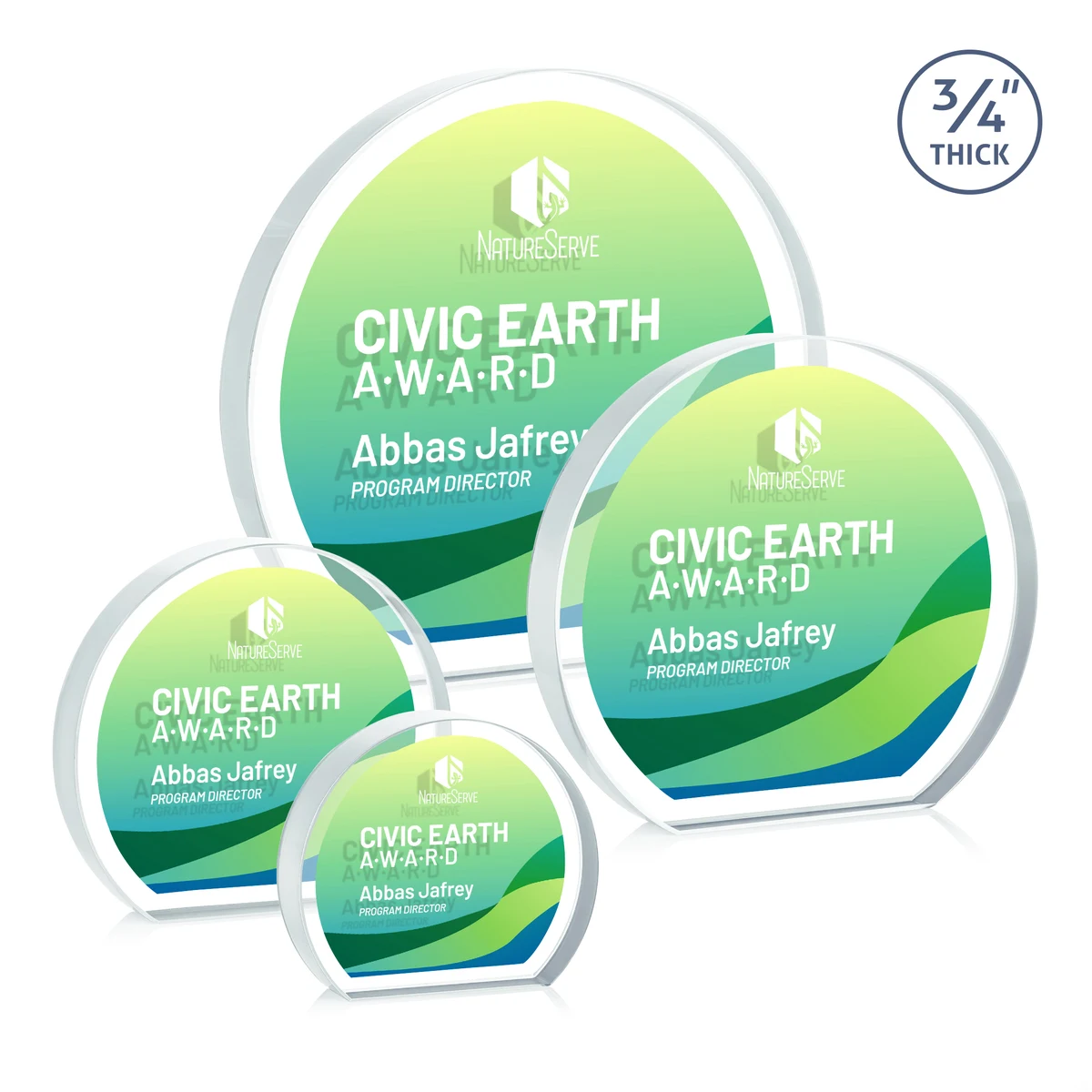 Maren Hemisphere VividPrint™ Double Sided Award - Clear 1