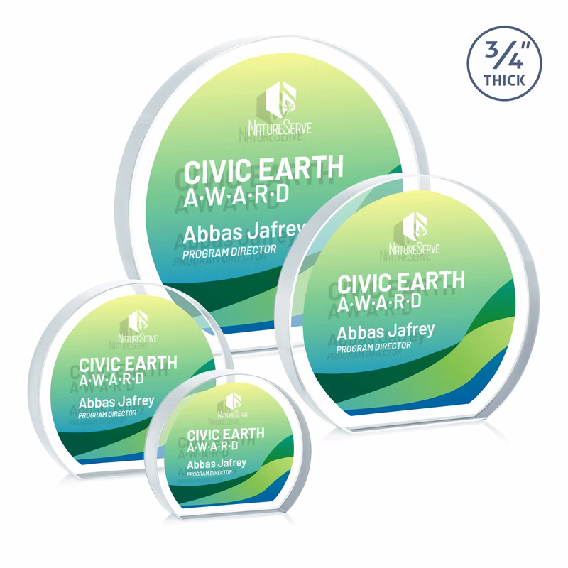 Maren Hemisphere VividPrint™ Double Sided Award - Clear
