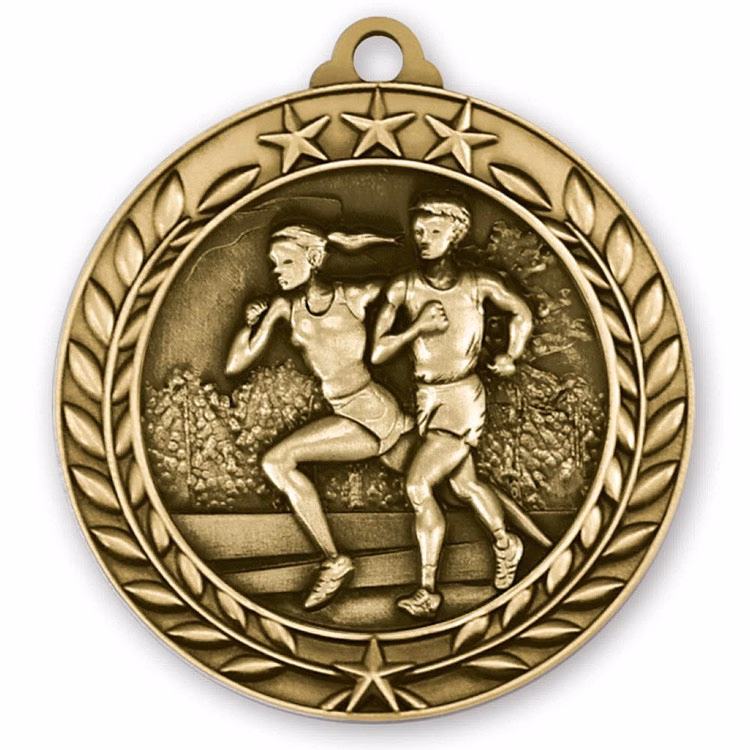 Cross Country Wreath Award Medallion (2-3/4")