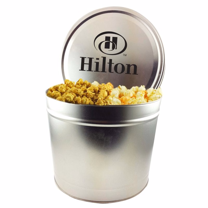 2 Gallon Popcorn Tins- Trio (Butter, Cheddar, Caramel)