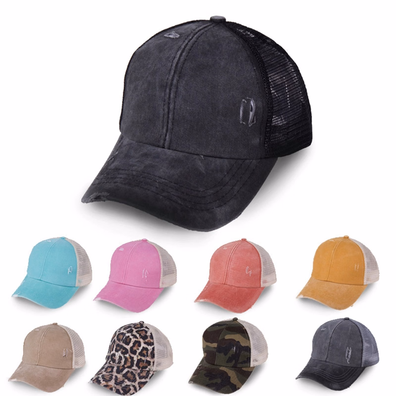 Ponytail Baseball Cap with Mesh