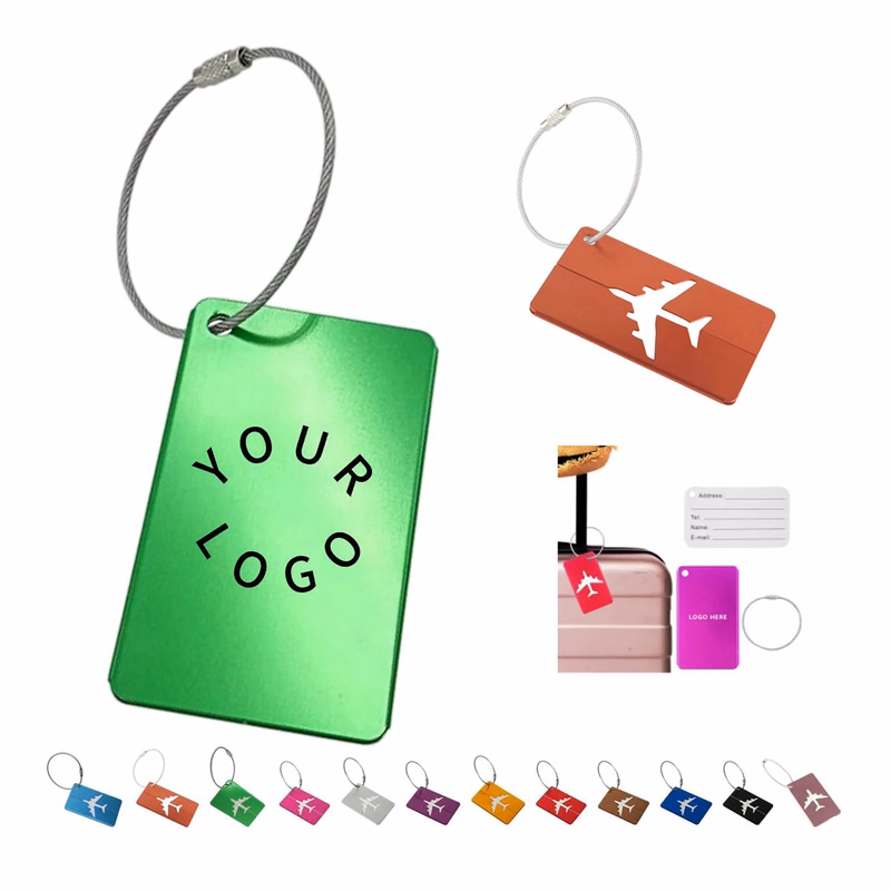 Metal Bag Tag with Secure Cable Attachment