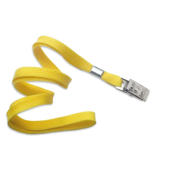 3/8" Blank Lanyard w/Bulldog Clip (Yellow) 1