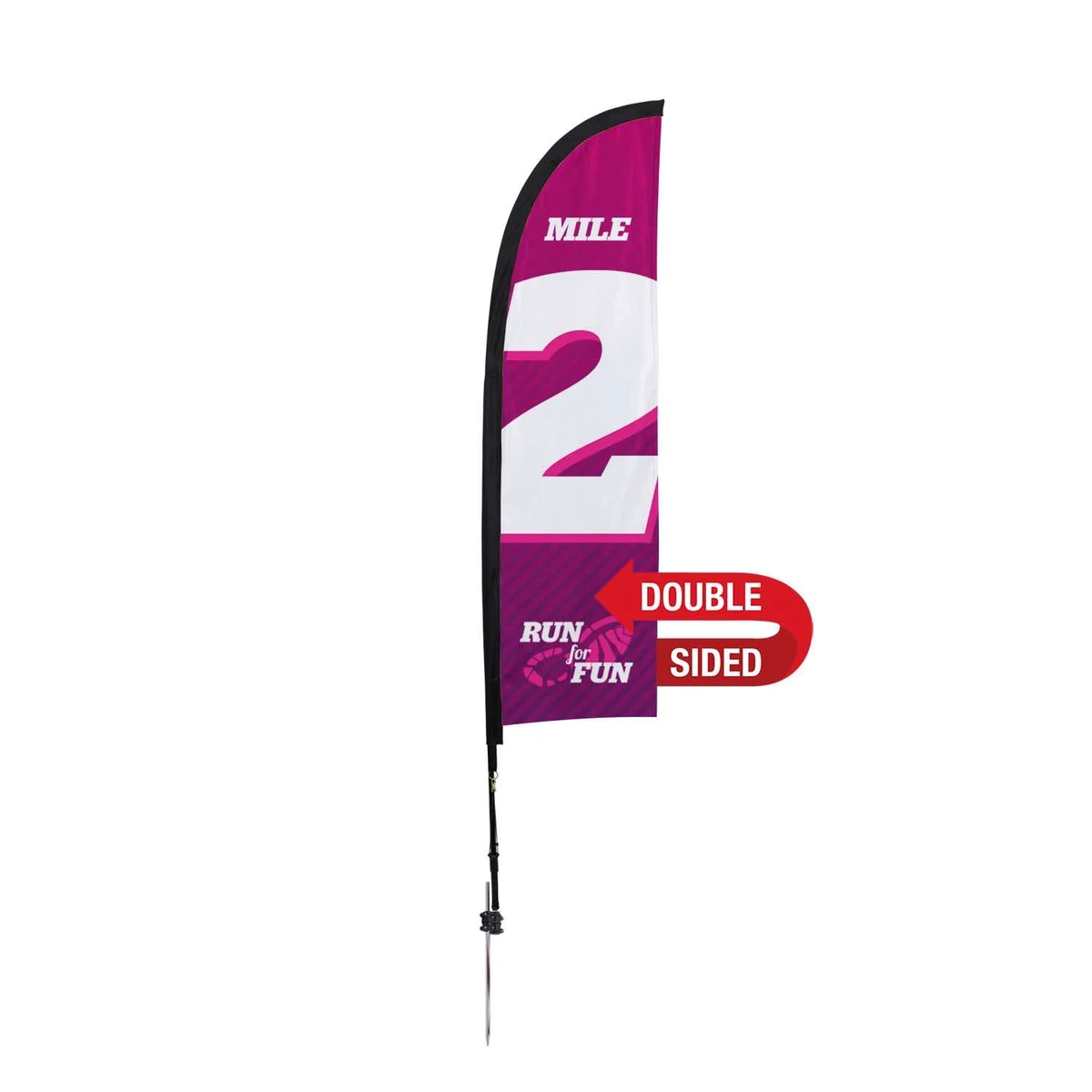 7' Premium Blade Sail Sign Kit (Double-Sided with Ground Spike) 1
