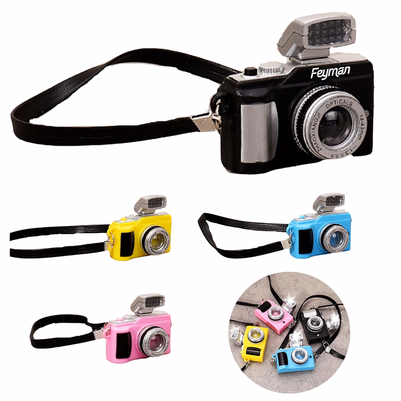 Camera Shape LED Sound Keychain