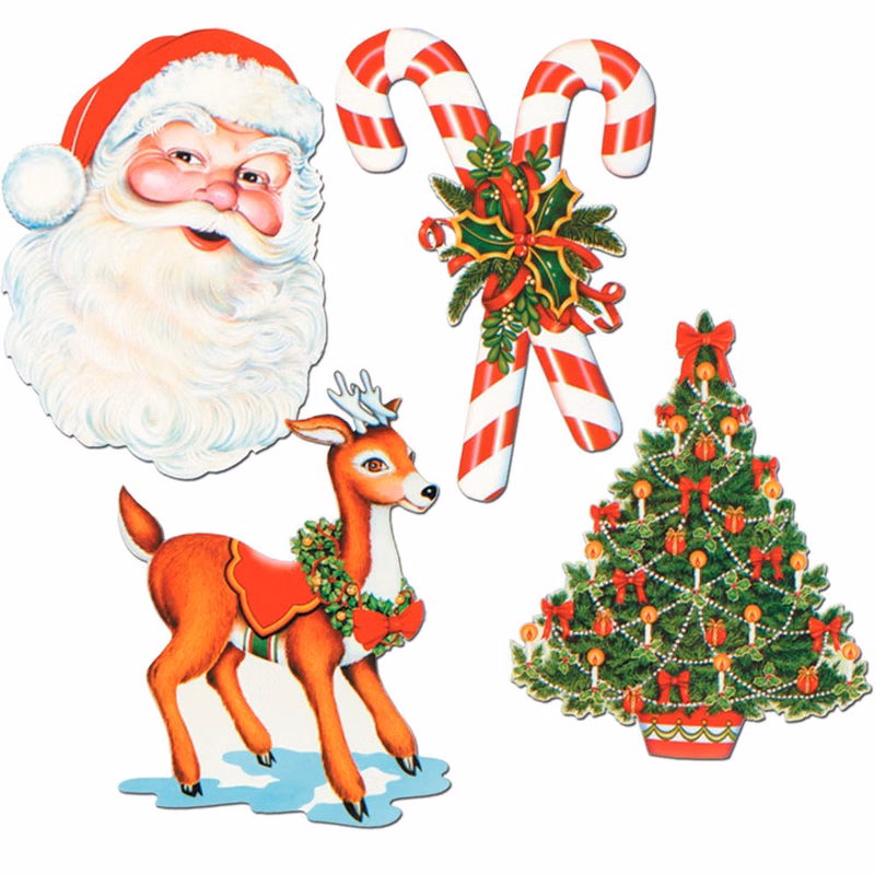 Christmas Decoration Cutouts - 4 Pack 16-17"